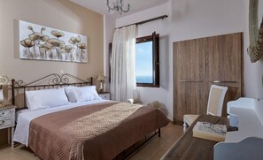Sleeping area. The master bedroom with double bed