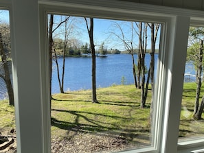 View of the lake from the 4 season porch