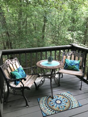 deck off the kitchen, high among the trees