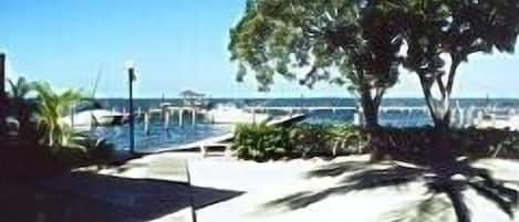 private marina with boat ramp