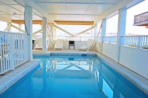 Private pool under the home that can be heated during the cooler months