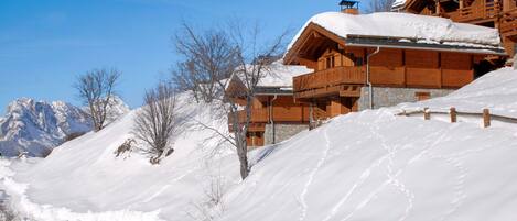 Snow, Winter, Geological Phenomenon, Freezing, Mountain, Sky, Tree, House, Home, Ski Resort