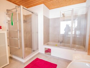 Property, Bathtub, Building, Wood, Bathroom, Interior Design, Architecture, Shower Door, House