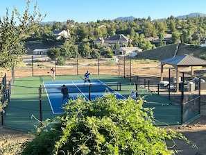 Private Pickle Ball / Paddle Ball Court with viewing area.