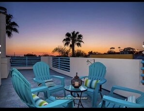 Roof deck at sunset