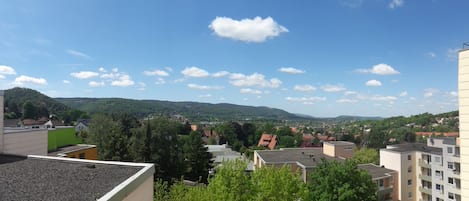 Herrlicher Blick vom Balkon auf Bad Harzburg.