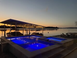 Best spot for sunset…grilling, or relaxing in the spa!