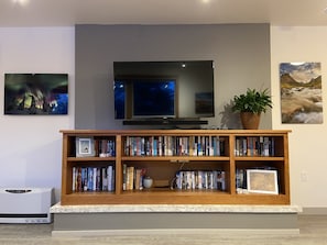 Television and bookshelf