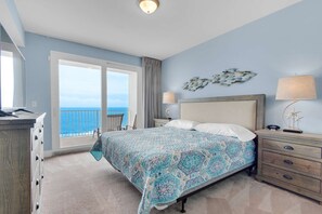 Gulf view bedroom with balcony access