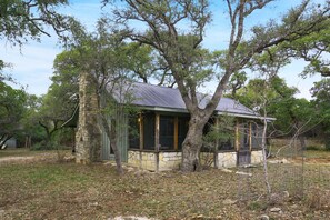 View of the rear of the cabin.