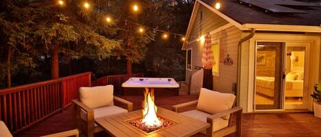 Romantic outdoor firepit.