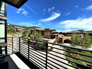 Panoramic views of Canyons Village from the private patio