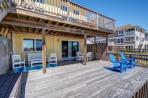 Huge Back Deck with Gorgeous Ocean/Dune Views- Partly Covered for Shade and Partly Open for Sunning