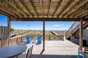 Huge Back Deck with Gorgeous Ocean/Dune Views- Partly Covered for Shade and Partly Open for Sunning