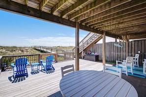 Huge Back Deck with Gorgeous Ocean/Dune Views- Partly Covered for Shade and Partly Open for Sunning