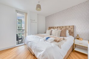 Bedroom 2 has a smart tv and a comfortable zip-bed which is configured as two single beds by default or can be zipped together to form a king size bed upon request.