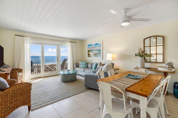 Oceanfront Living Room with Private Balcony