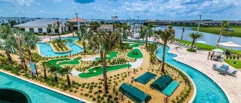 Float along the lazy river at the community pool or play mini-golf with the fam.