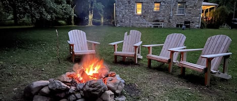 Relax by the fire and listen to the beautiful sounds of nature!