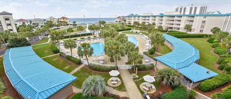 Beautiful Amalfi poolside and gulf views from this top floor balcony with a walk to the beach much closer than the photo shows.