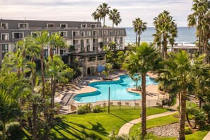 The ocean view pool is heated year-round for your swimming pleasure.