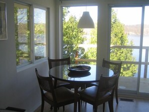 dining room leads out to large deck