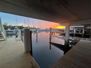Boat slip directly under unit