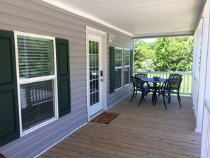 The covered east facing porch has great shade every afternoon and evening