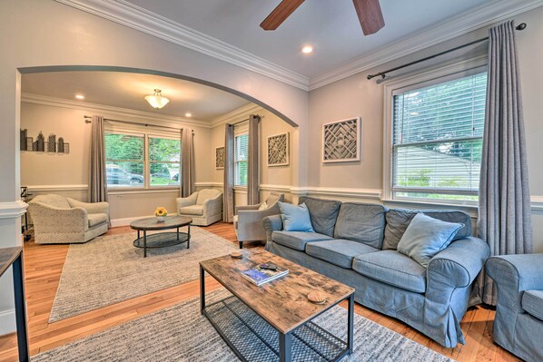 The warm and inviting interior boasts 2,308 square feet of living space.