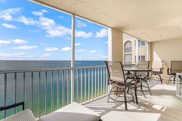 This stunning view can you be yours - on the sands of the Gulf of Mexico, from your private 7th floor screened lanai.