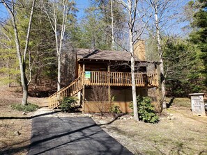 Front View of Cabin - View of your adorable cabin with the paved driveway