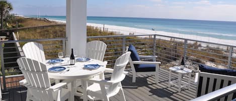 Beachfront Deck Off Living Room -
access to beach on both 2nd and 1st levels.