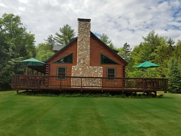 Back of the cabin in the spring/summer