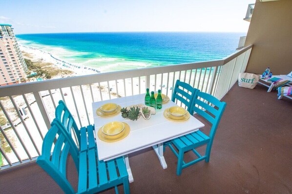 Incredible Gulf & beach views from the extra large balcony w/ ALL NEW furniture!