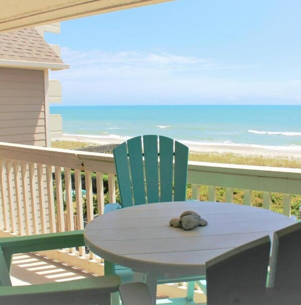 Stellar view from front porch table.  Third floor views are tough to beat!