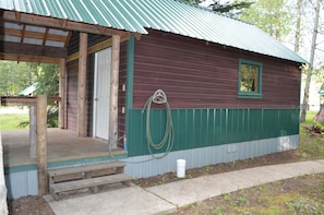 The entrance to the cabin. 