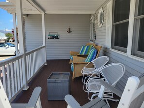 Plenty of room to relax on the covered front porch. 