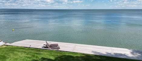 NEW EXPANSIVE LAKE DECK WITH STAIRS TO WATER