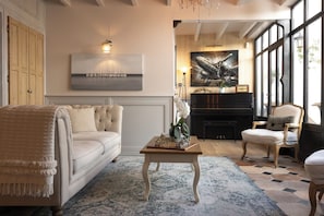 Living room with patio view