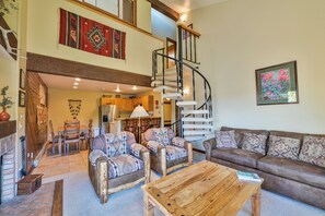 Living room with overstuffed comfy furniture