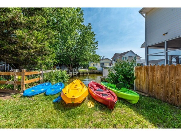 Kayaks Included! 1 tandem, 2 adult, 2 child size (life vests are also available)