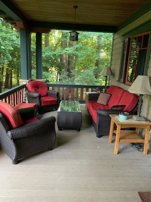 Curl up with a book or enjoy relaxing on porches.