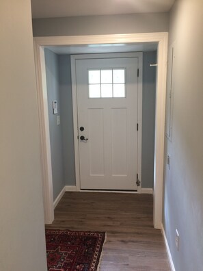 Entry way to deck and parking