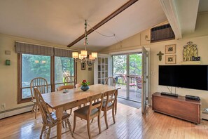 Sit down for a delicious home-cooked meal at the formal dining table.