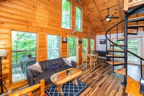 living room with gorgeous window wall