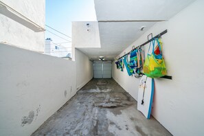 Garage parking for two vehicles.