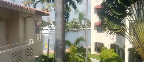 walkway to dock and swimming pool