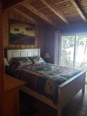 Master Bedroom - Queen Bed, walk-out to deck