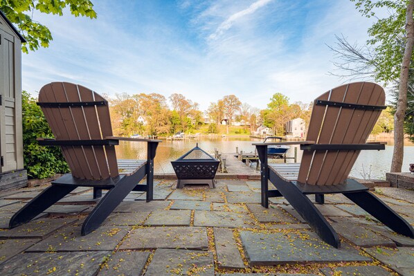 Enjoy a fire on the lower patio