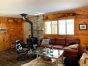 Manitou Living area and Woodstove  